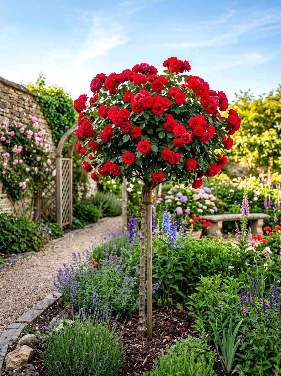 Standard Rose Tree - 30 topiary garden ideas
