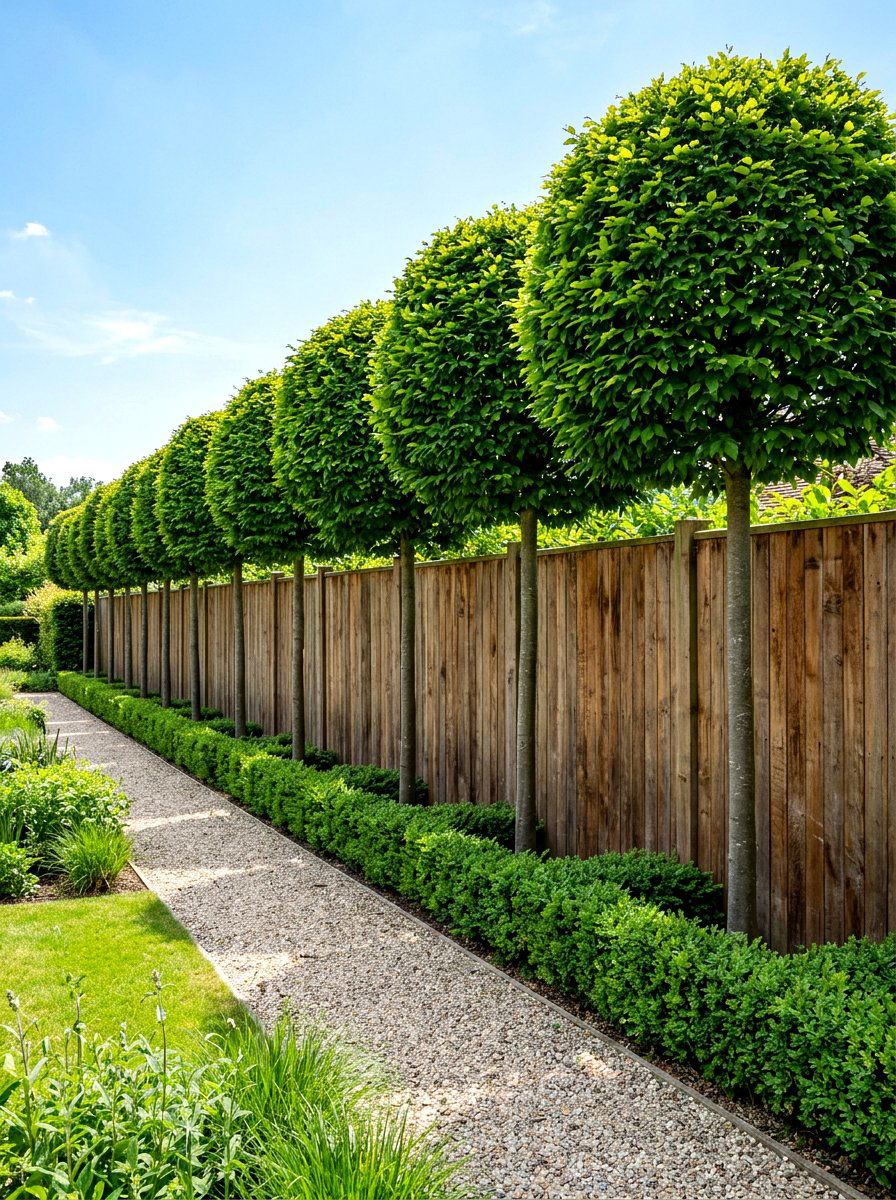 Standard Tree Line - 30 fence line landscaping ideas