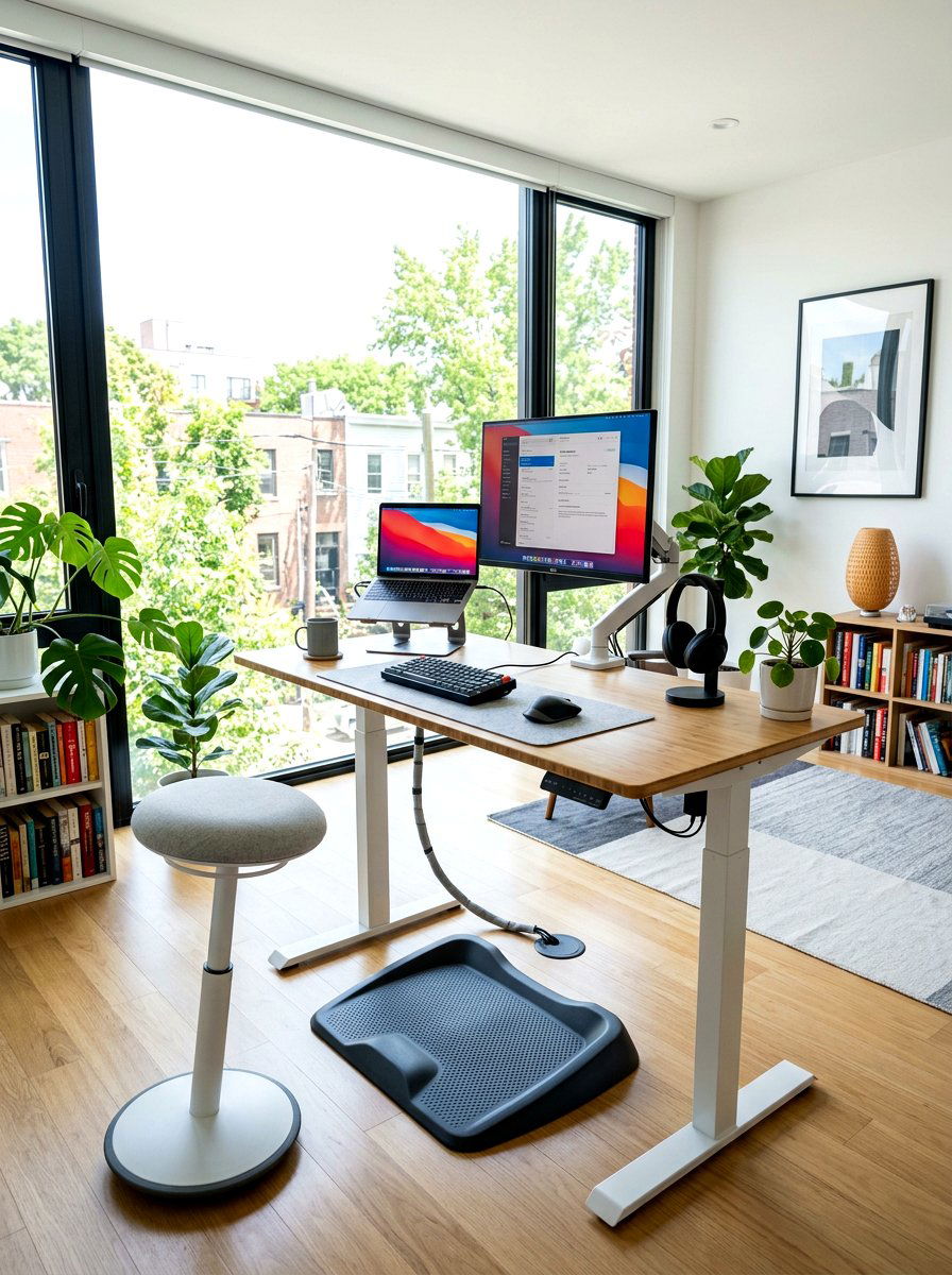 Standing Desk Setup - 30 quiet work room ideas