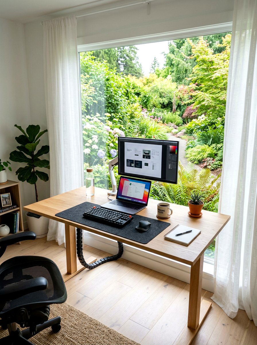 Standing desk by window - 30 standing desk room ideas