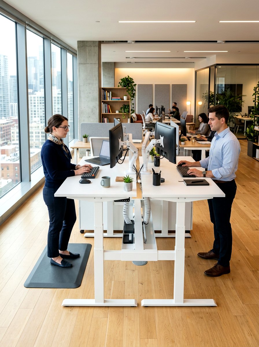 Standing double desk for coworkers - 30 double desk office ideas