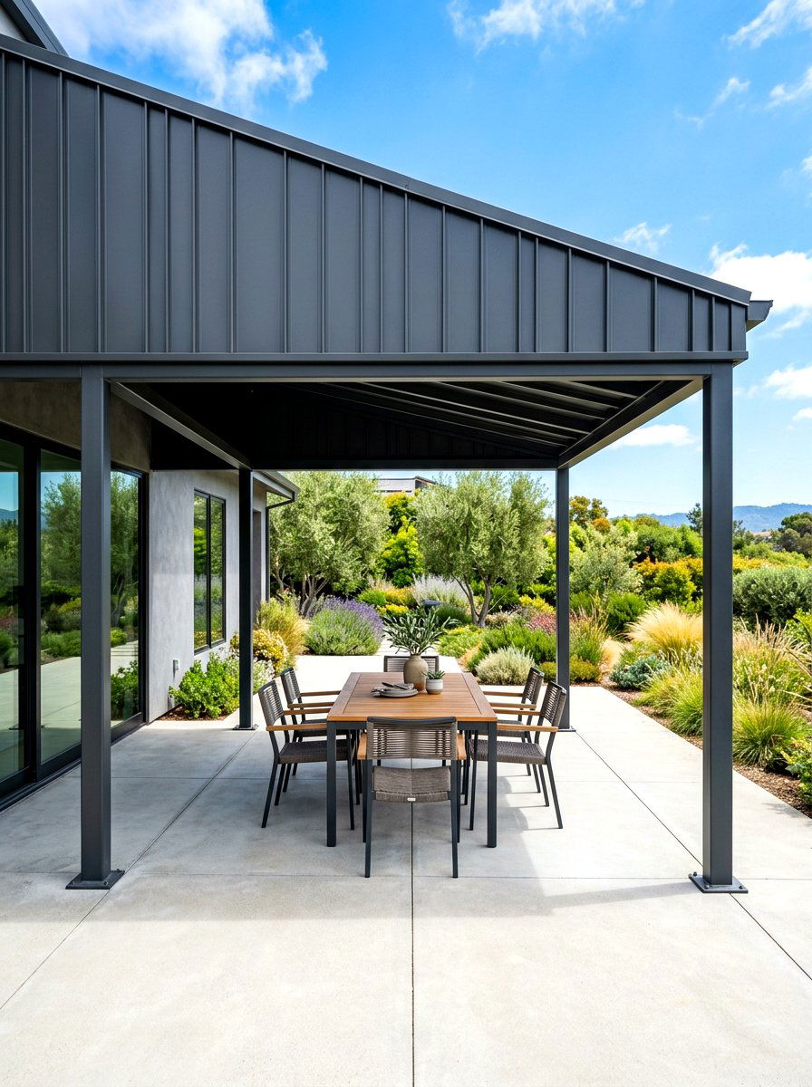 Standing seam metal patio cover - 30 metal patio cover ideas
