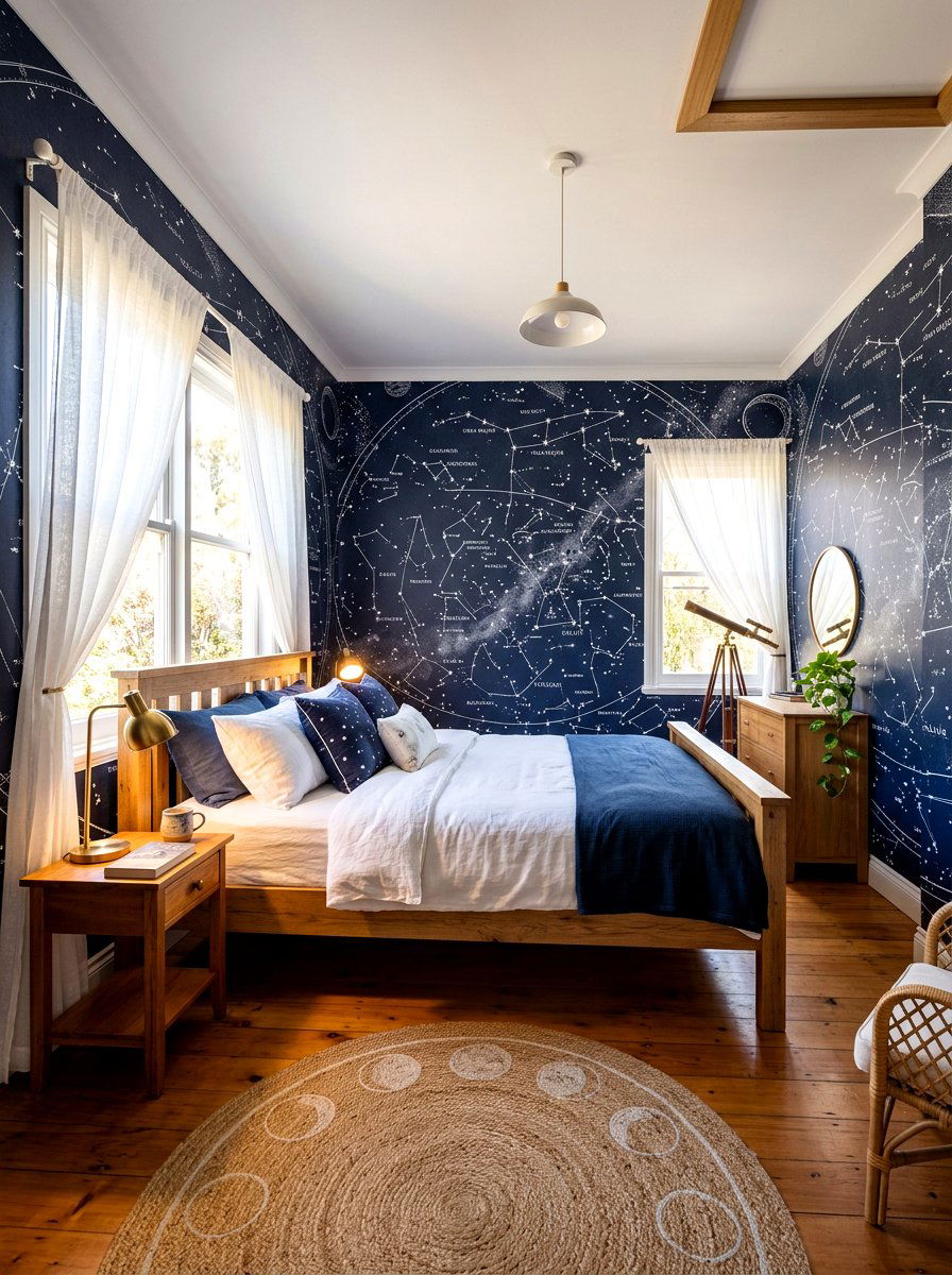 Star Constellation Wallpaper - 30 extra celestial bedroom ideas