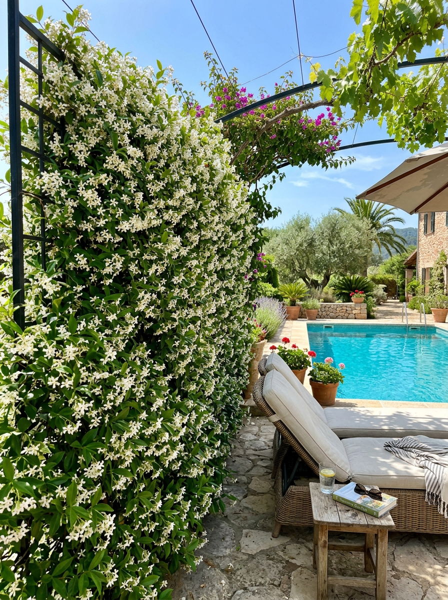 Star Jasmine Fragrant Hedge - 30 pool privacy hedge ideas