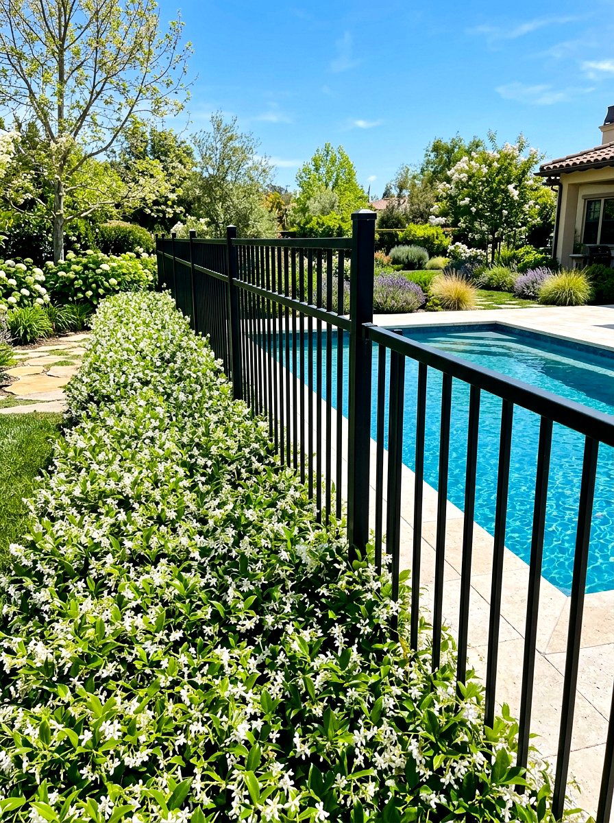 Star Jasmine Ground Cover - 30 pool fence landscaping ideas