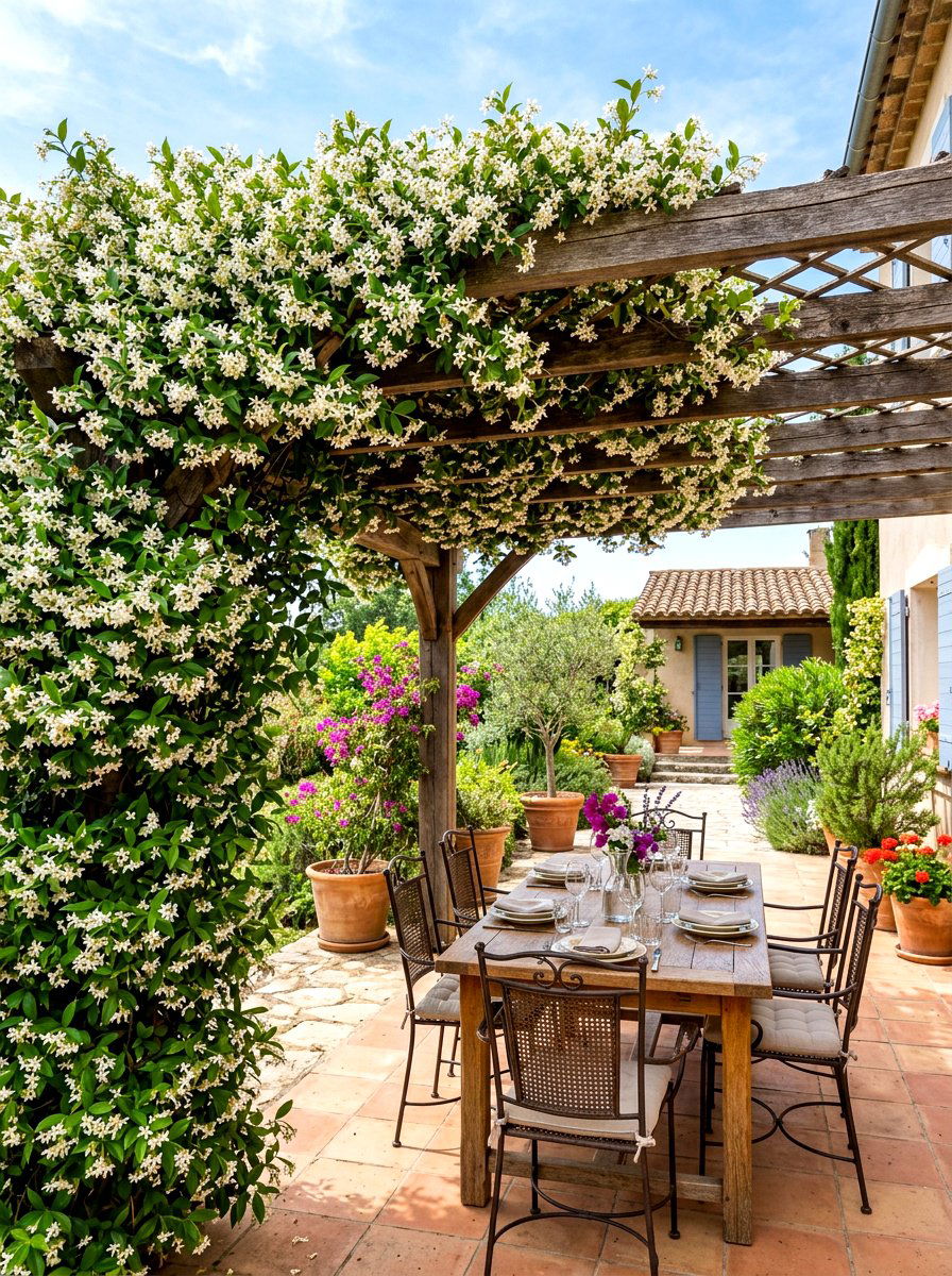 Star Jasmine Lattice - 30 living privacy wall ideas