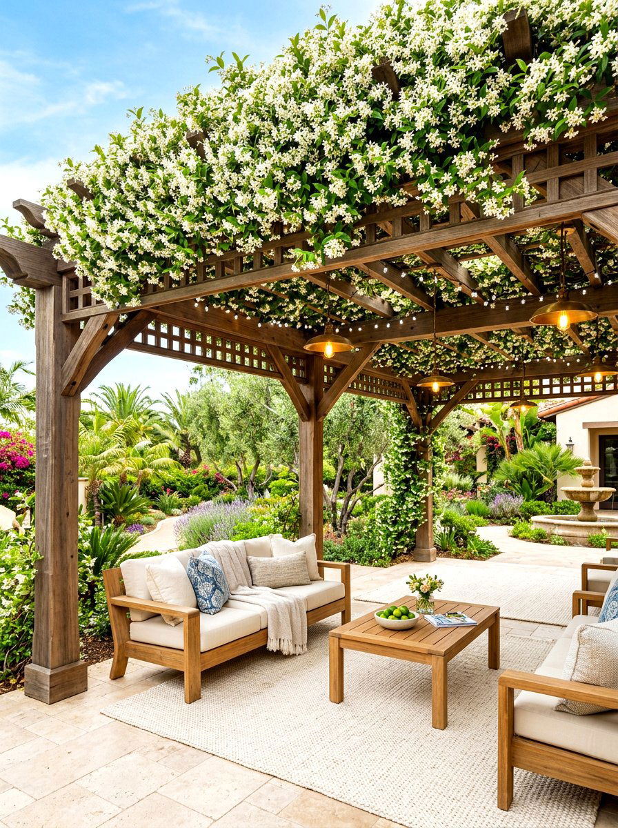 Star Jasmine Pergola - 30 pergola plant ideas