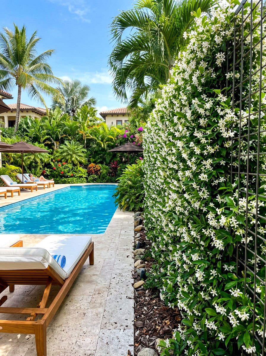 Star Jasmine Privacy Wall - 30 fragrance garden ideas