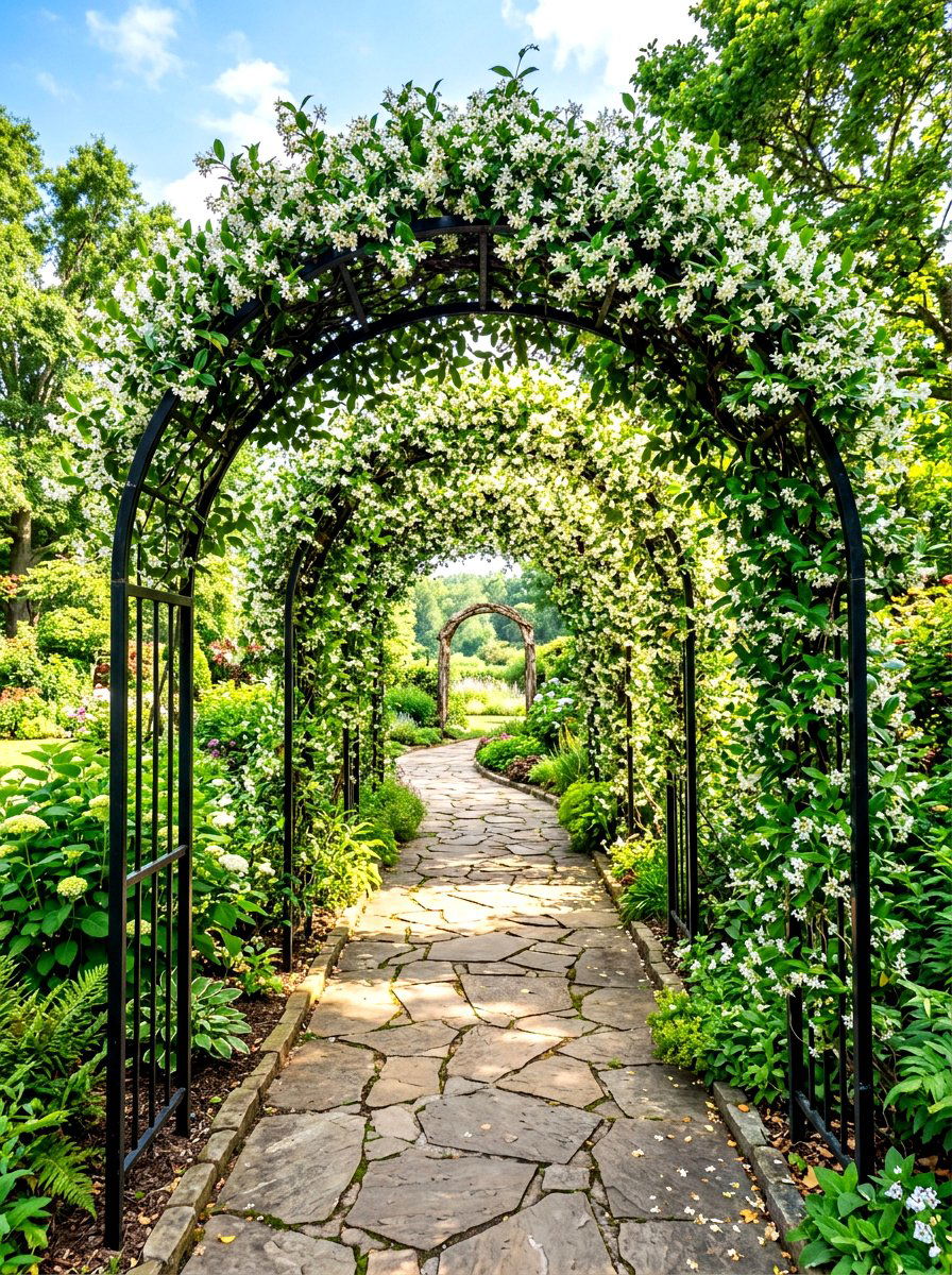 Star Jasmine Trellis - 30 fragrant pathway ideas