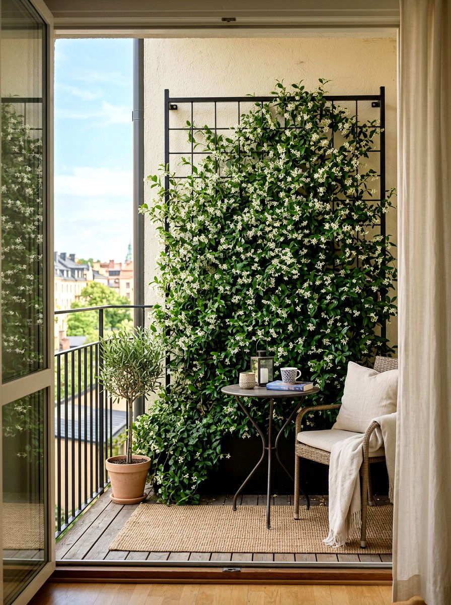 Star Jasmine Trellis - 30 hedge privacy ideas