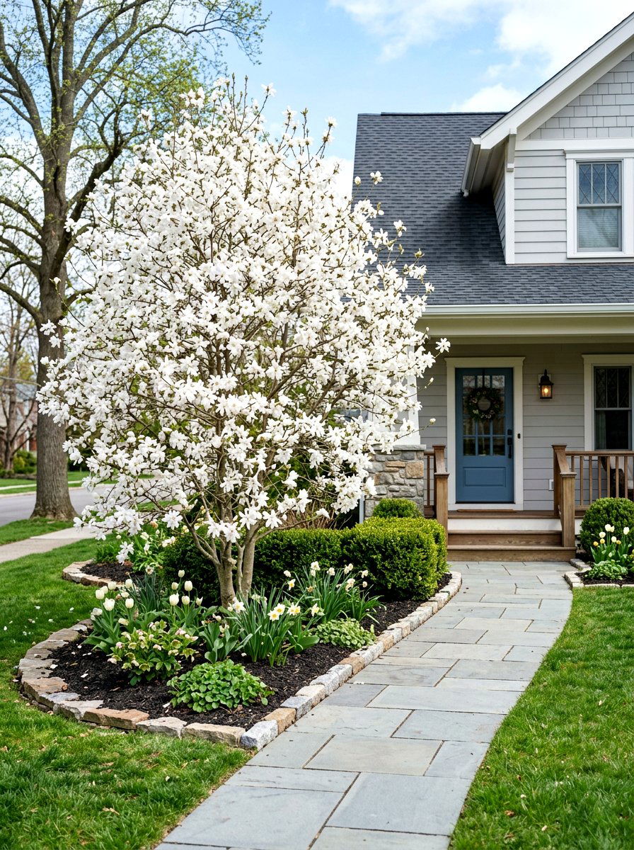 Star Magnolia - 30 front yard tree ideas