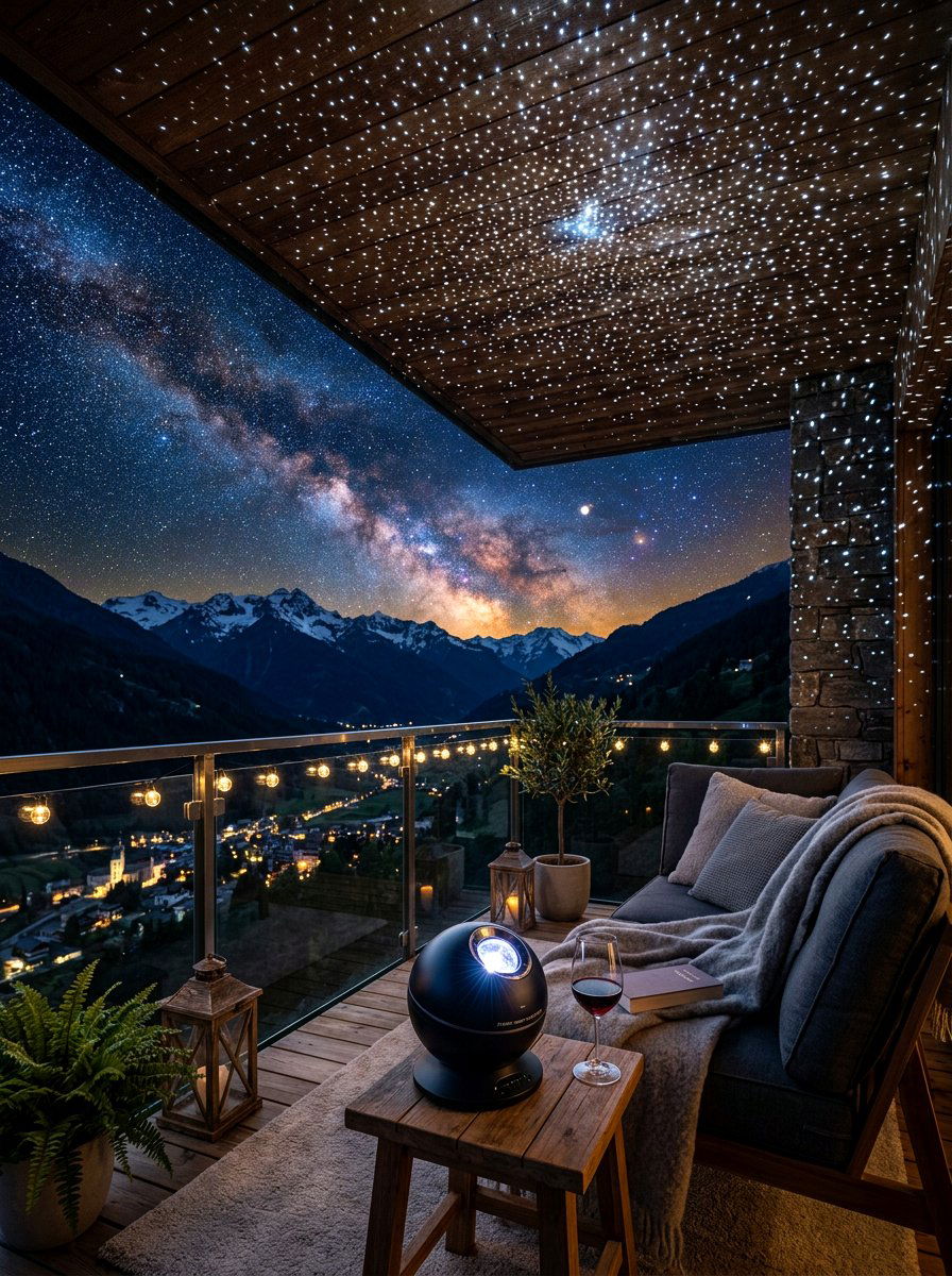Star Projector Lights - 30 apartment patio mood lighting ideas