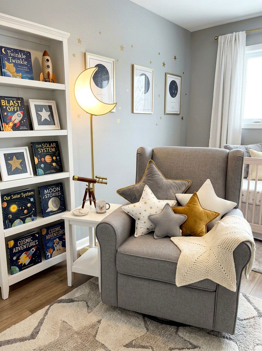 Star Shaped Nursery Pillows - 30 celestial nursery ideas