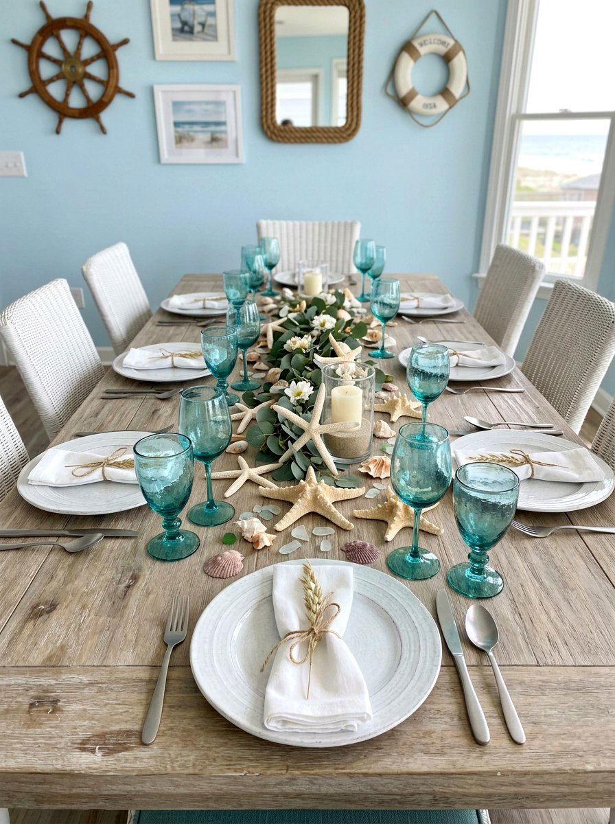 Starfish Table Accent - 30 coastal table decor ideas