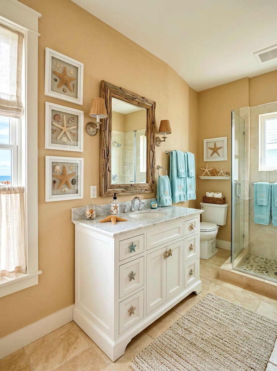 Starfish decor bathroom - 30 nautical bathroom ideas
