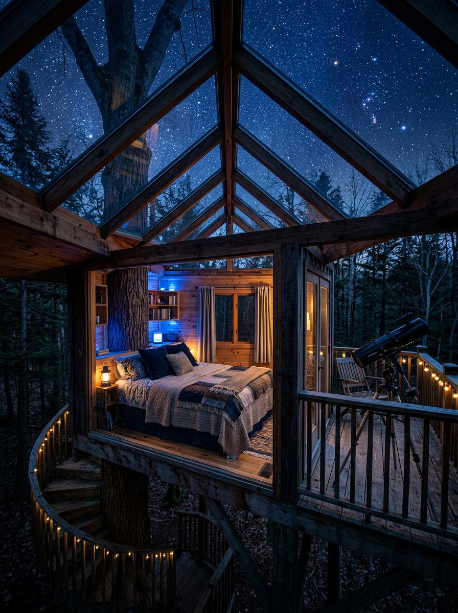 Stargazing Treehouse - 30 treehouse ideas