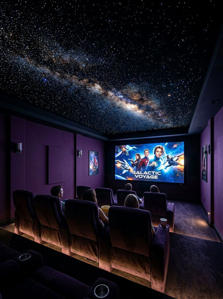 Starlight Ceiling Theater - 30 basement theater ideas