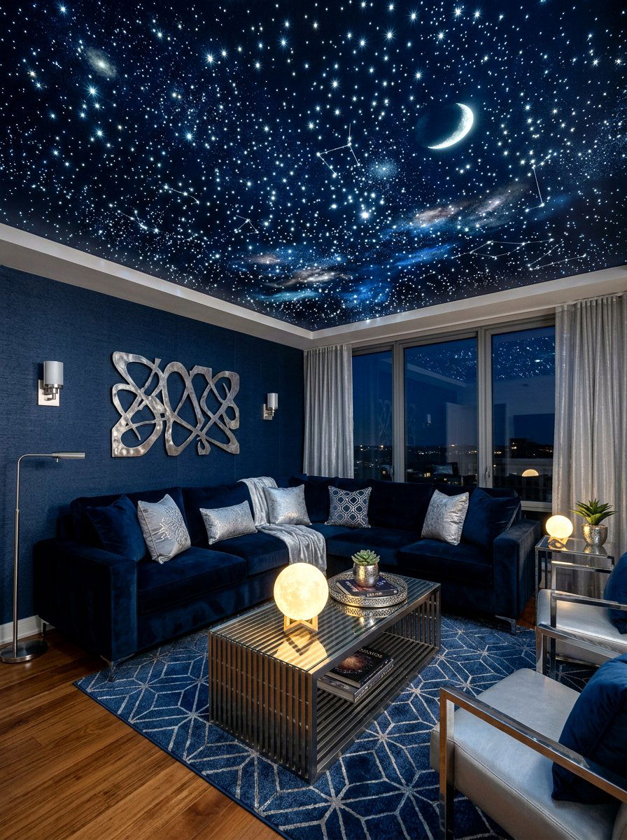 Starry Night Ceiling - 30 extra celestial living room ideas