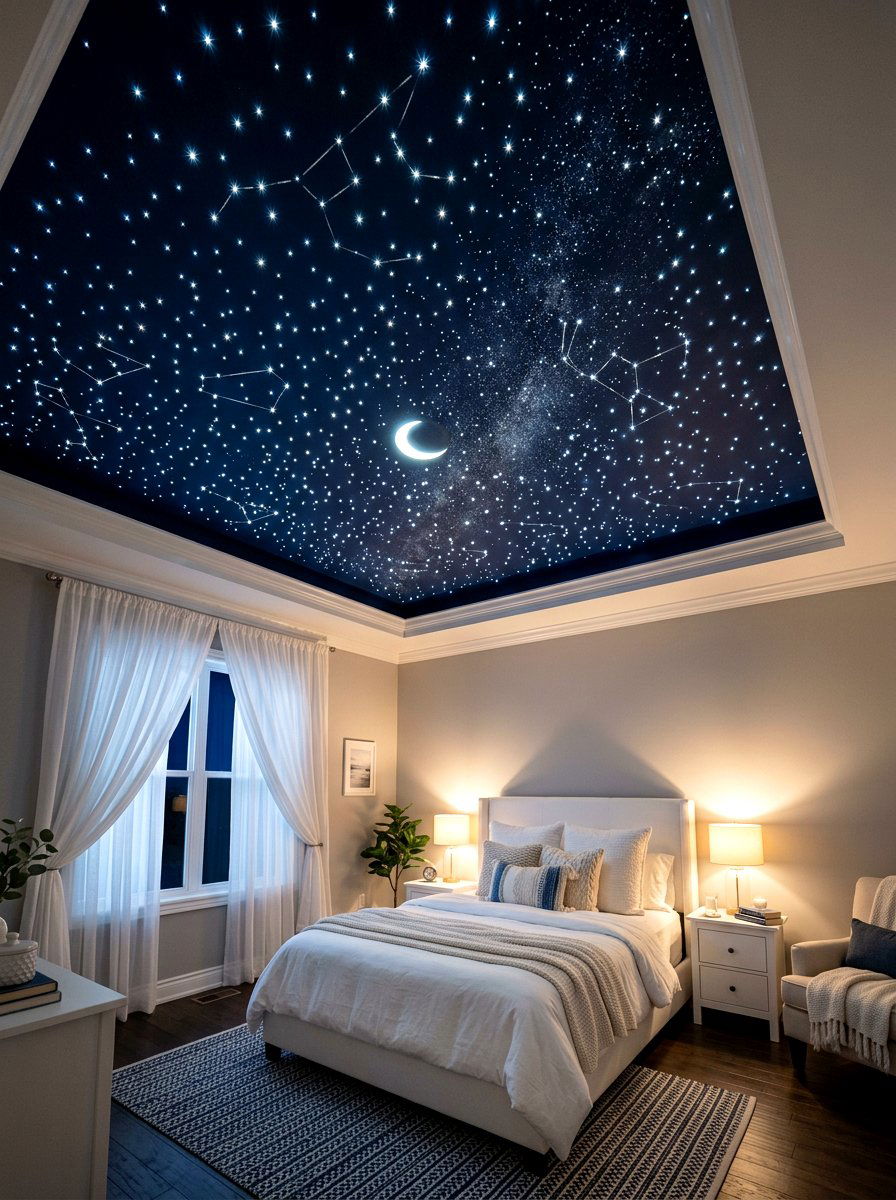 Starry Night Ceiling - 30 princess bedroom ideas