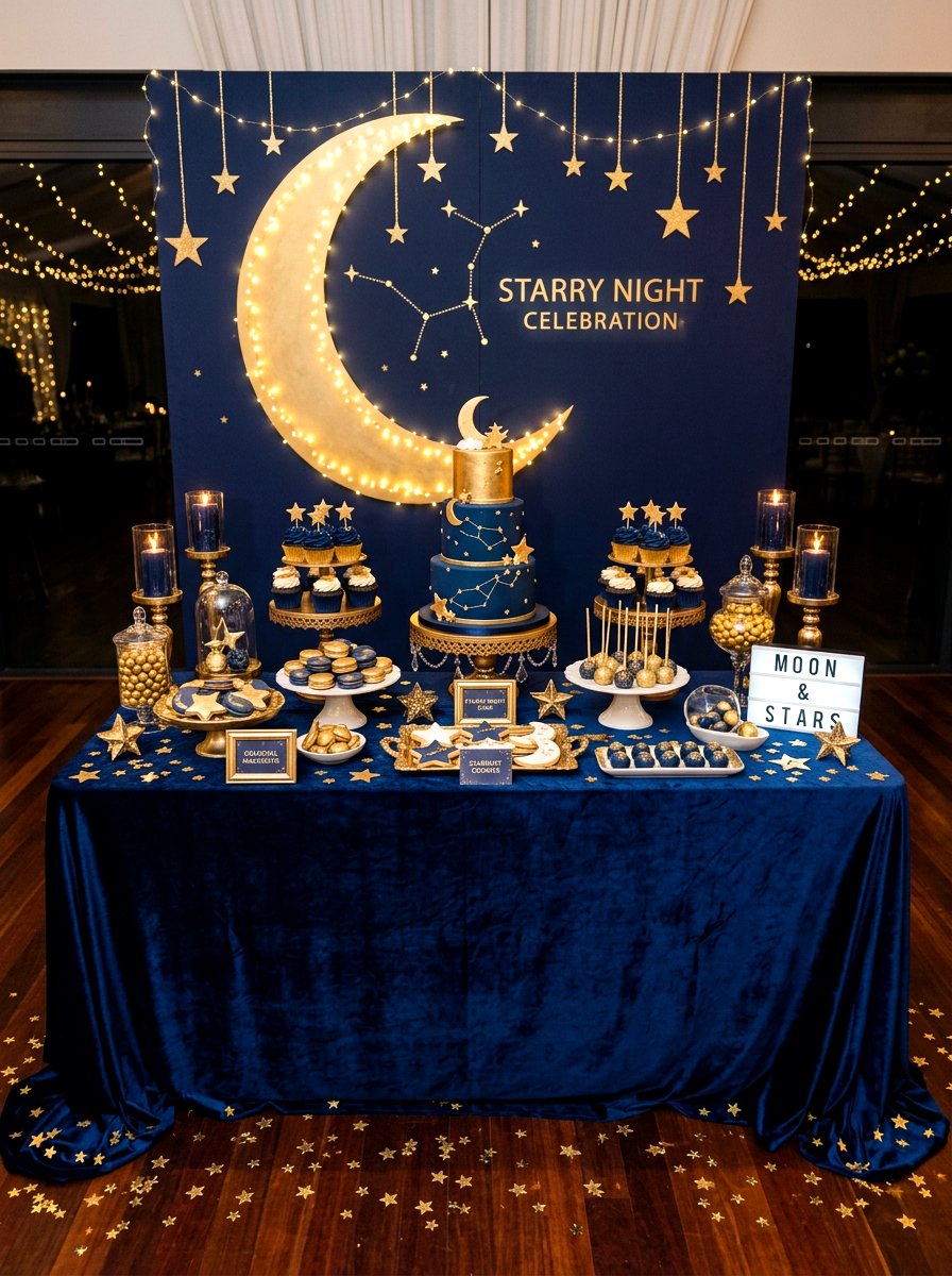 Starry Night Dessert Table - 30 dessert table decor ideas