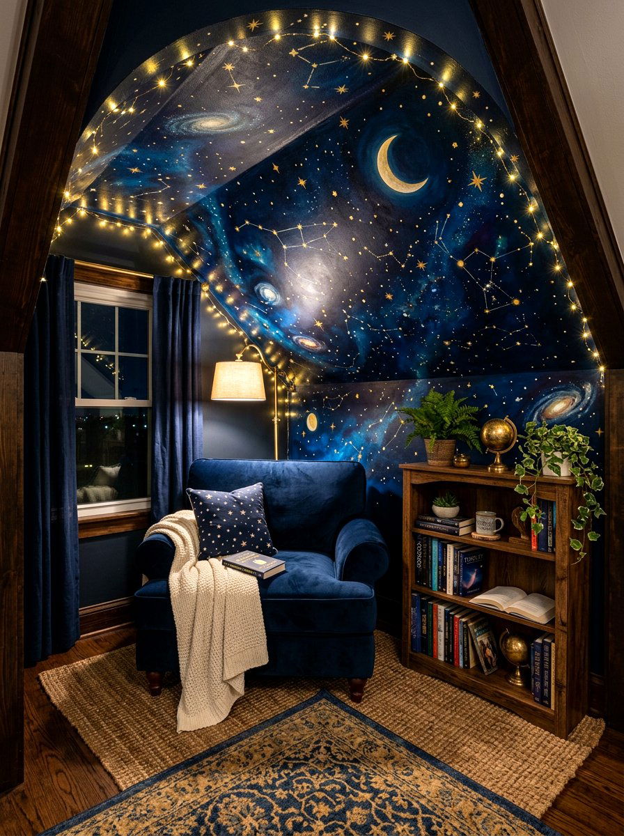 Starry Night Mural - 30 peel and stick mural ideas