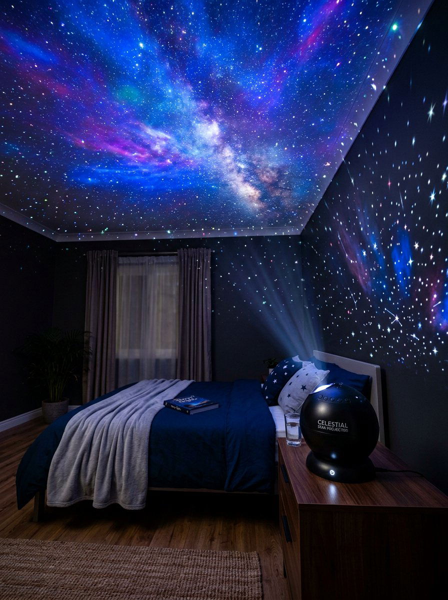 Starry ceiling projector - 30 fairycore bedroom ideas