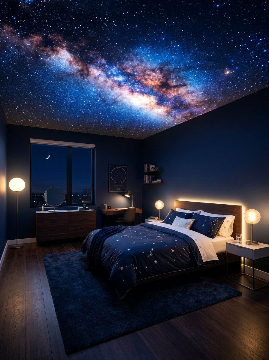 Starry night bedroom - 30 fairytale bedroom aesthetic ideas