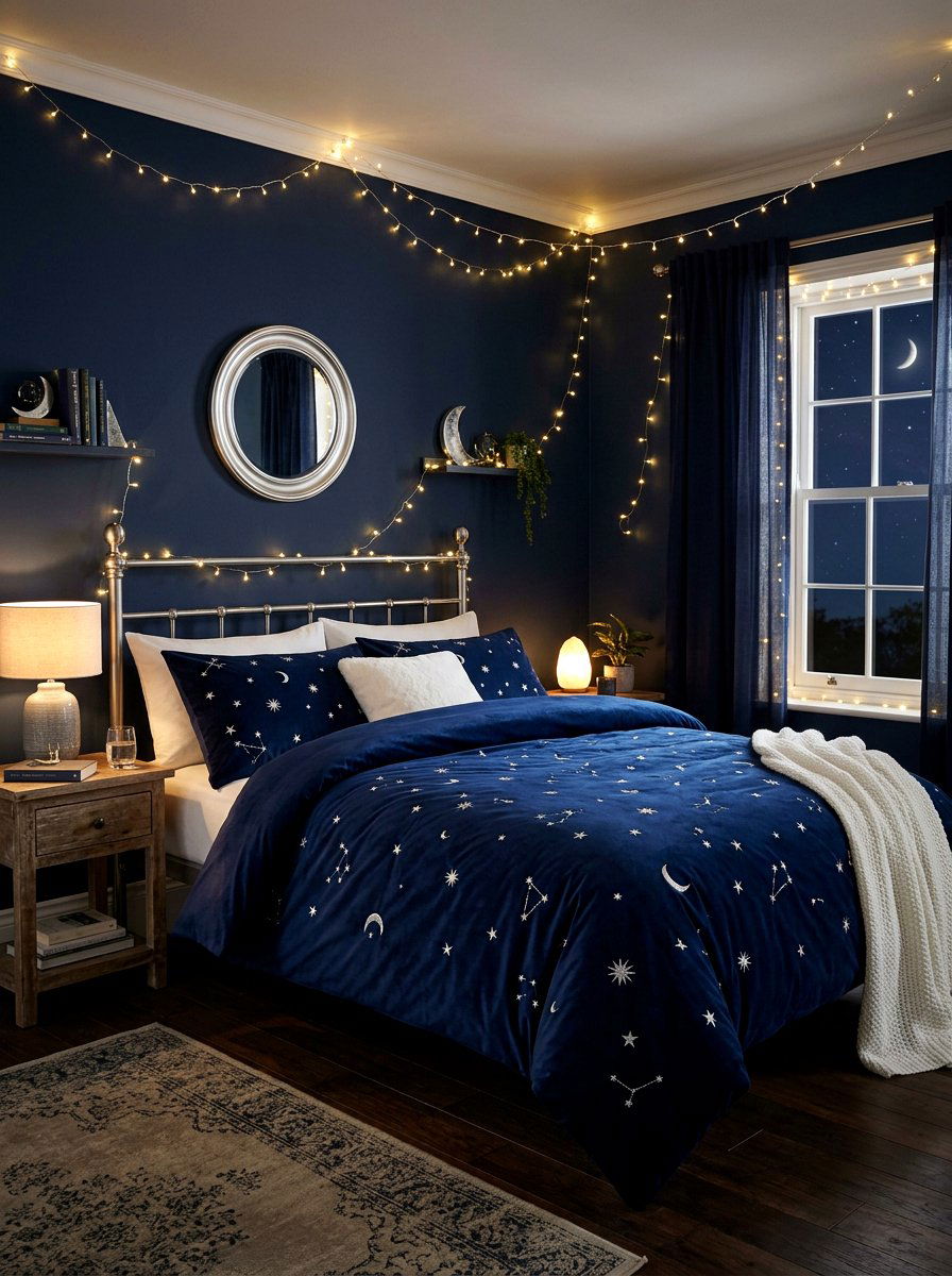 Starry night linens - 30 embroidered bedding ideas