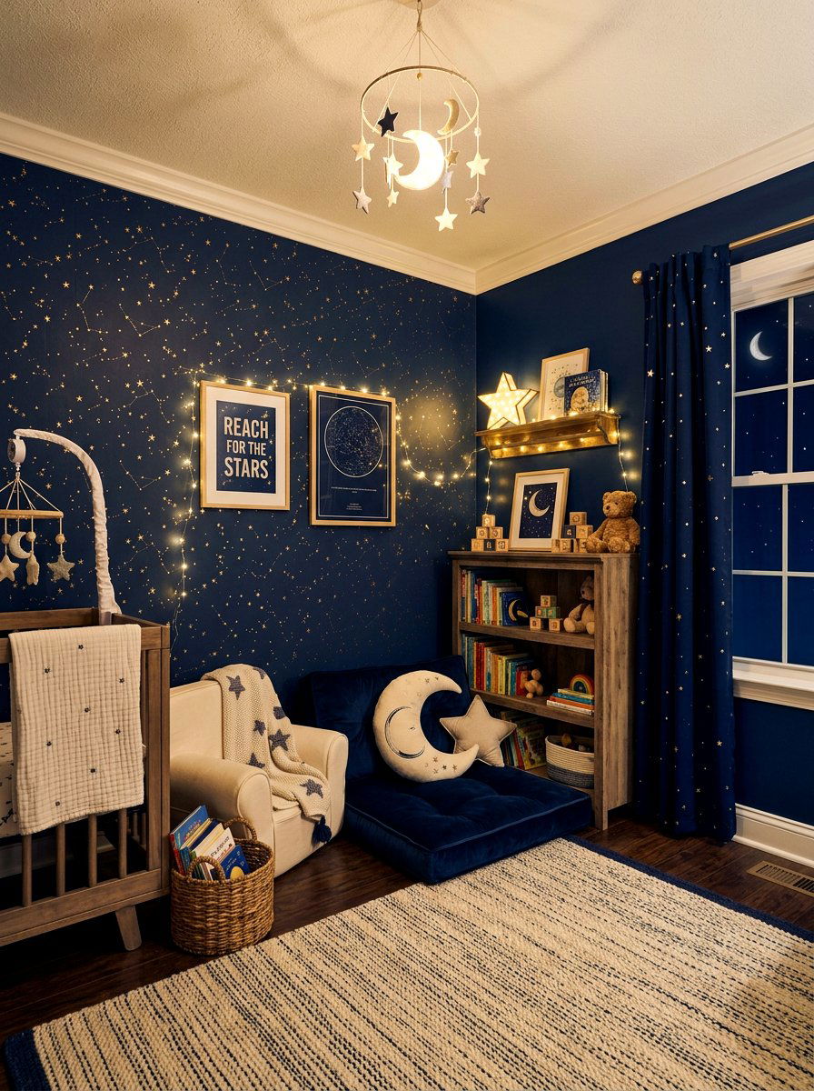 Starry night nursery reading corner - 30 nursery reading corner ideas