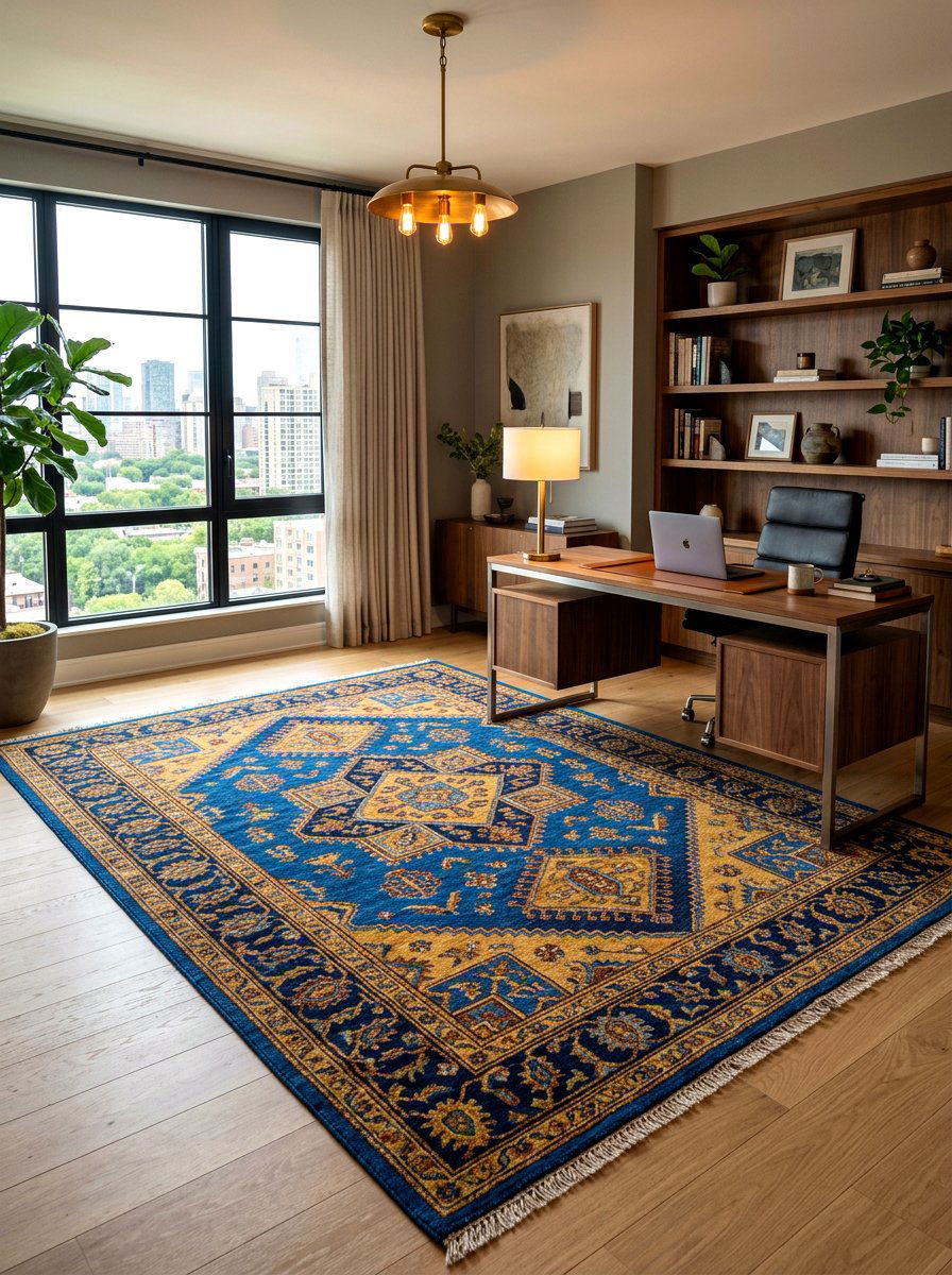Statement Area Rug Office Floor - 30 luxury home office ideas