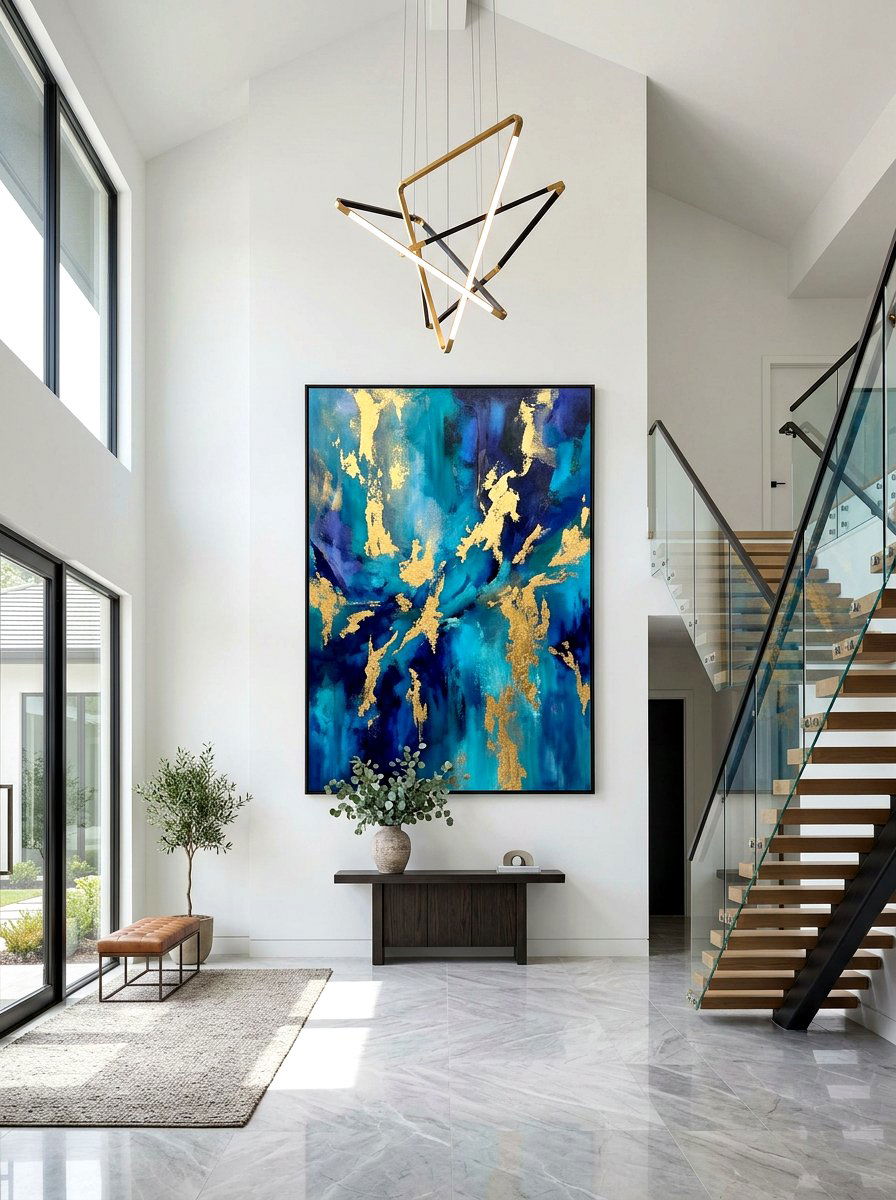 Statement Art High Wall - 30 double height foyer ideas