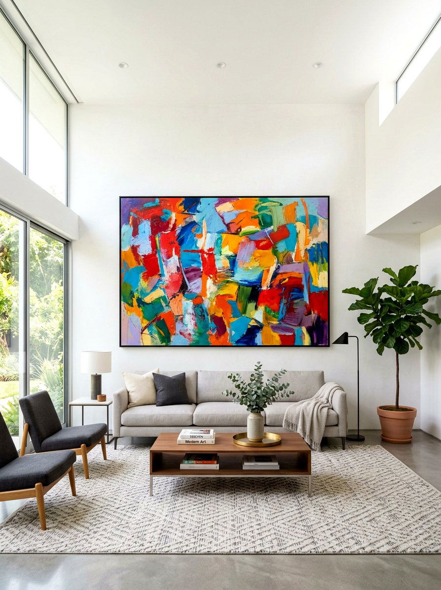 Statement Art Living Room - 30 small space living room ideas