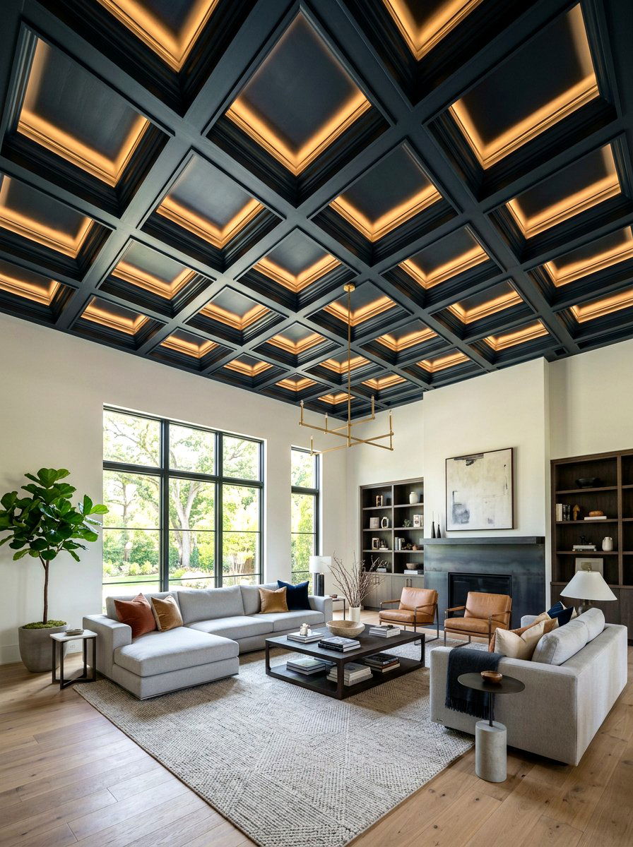 Statement Ceiling - 30 trend forward living room ideas