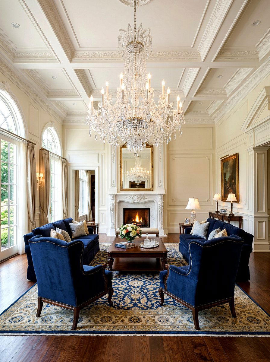 Statement Chandelier - 30 tall ceiling living room ideas