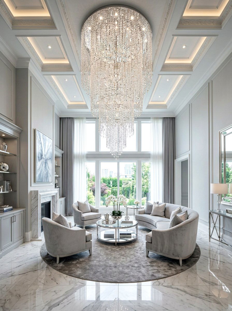 Statement Chandelier Living Room - 30 designer showroom living room ideas