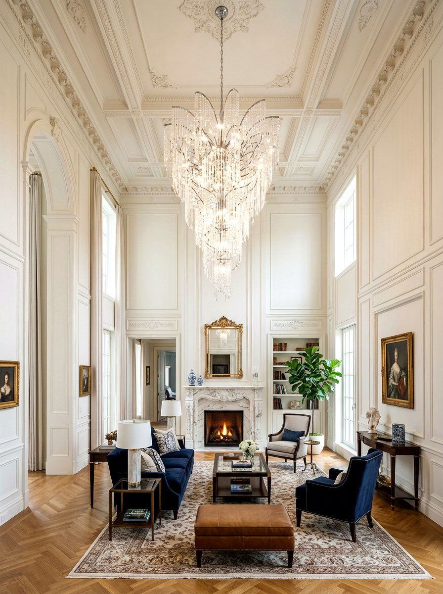 Statement Chandelier - 30 elegant living room ideas