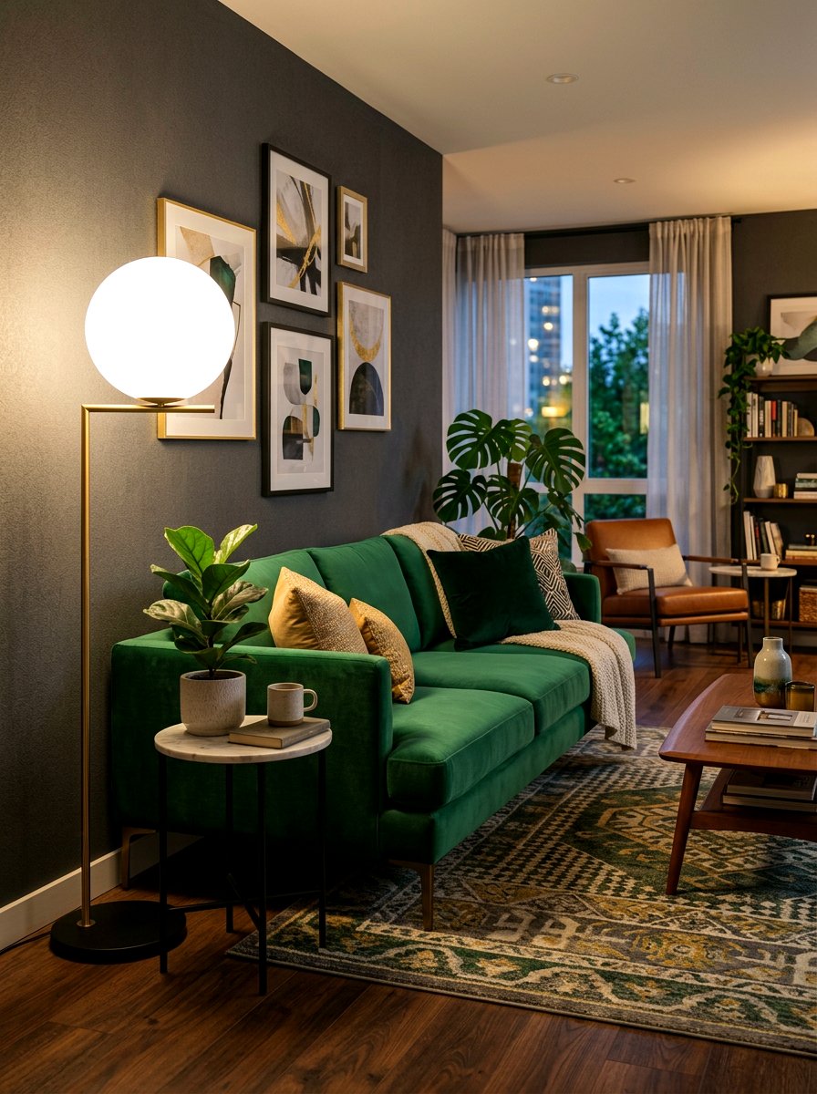 Statement Globe Floor Lamp - 30 lamp only room ideas