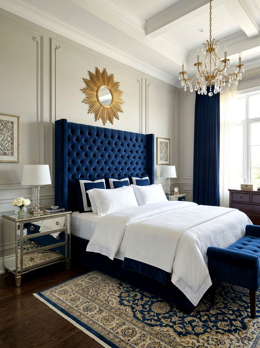 Statement Headboard Bedroom - 30 cozy winter bedroom ideas