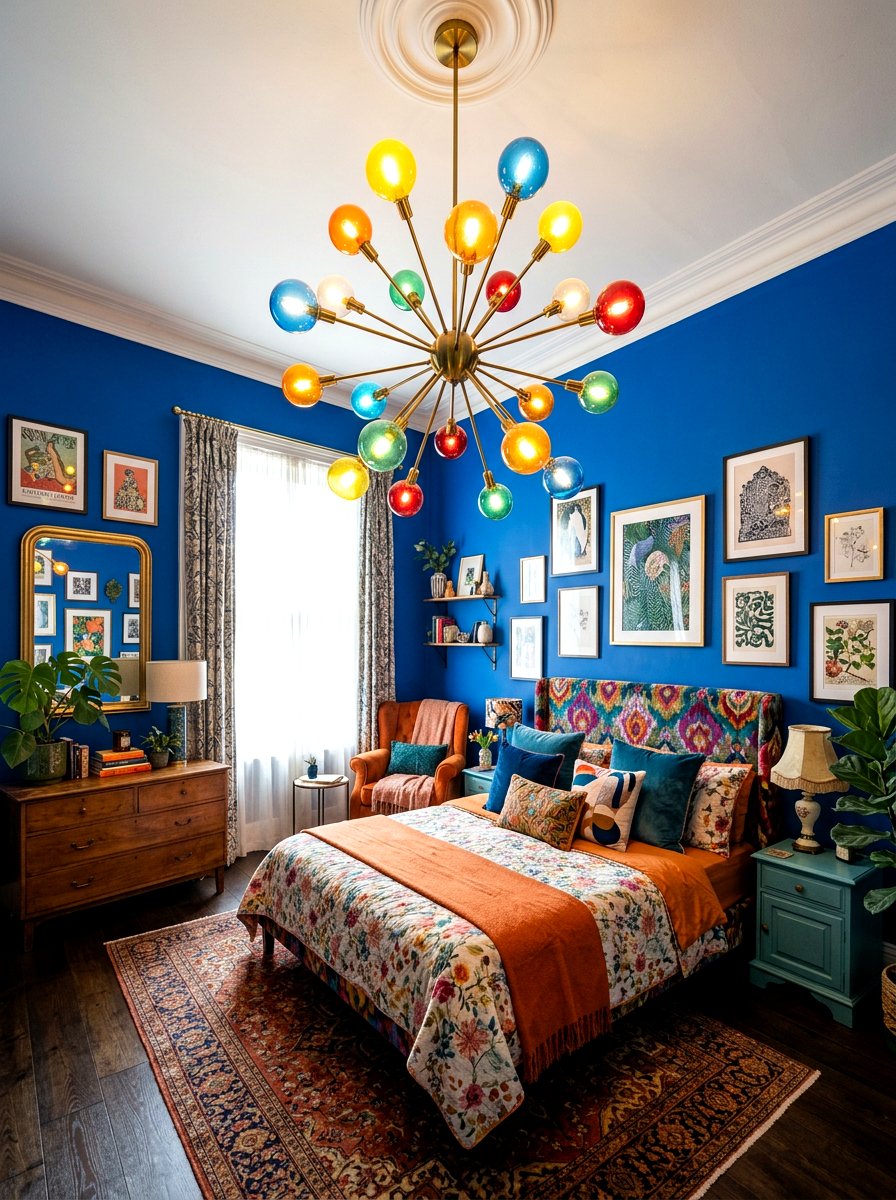 Statement Light Fixture - 30 dopamine bedroom ideas
