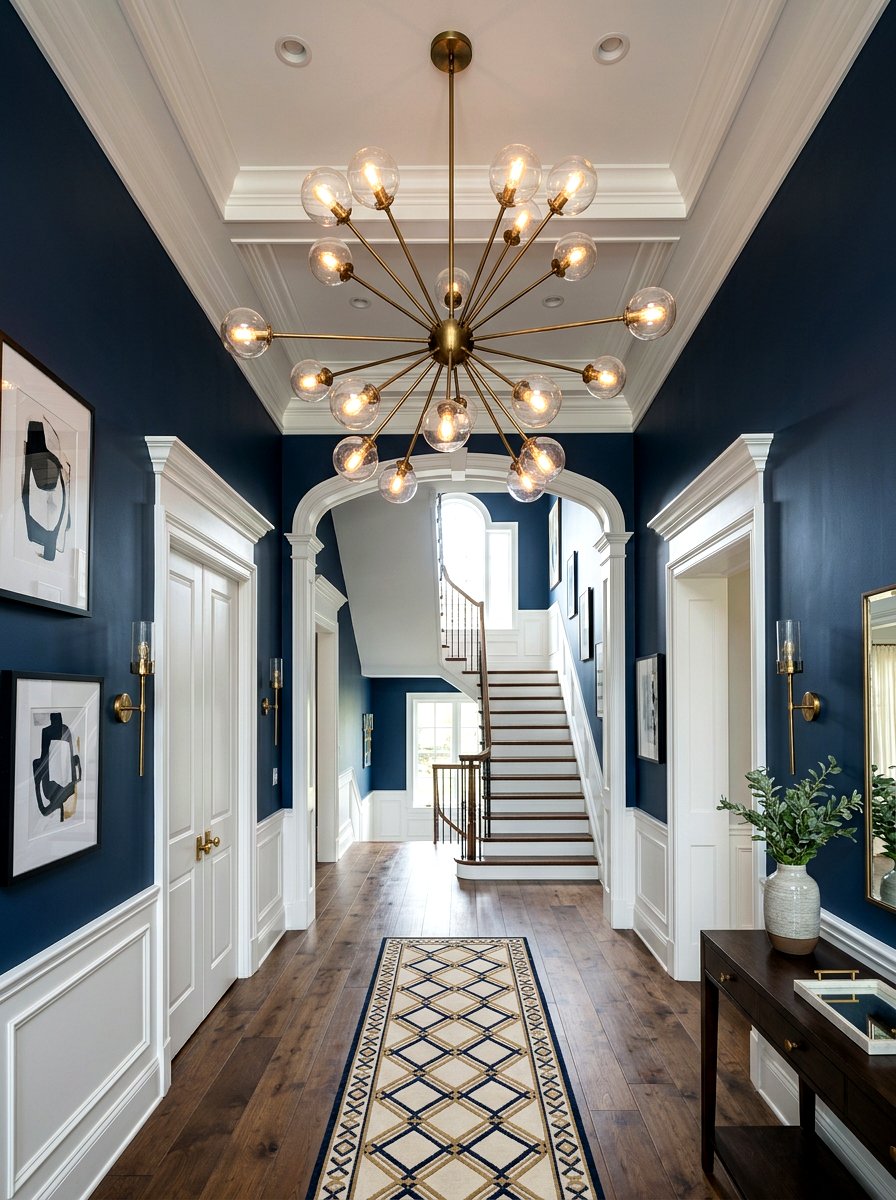 Statement Lighting Fixture - 30 hallway decor ideas