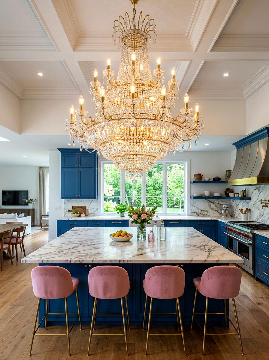 Statement Lighting Fixture - 30 maximalist kitchen ideas