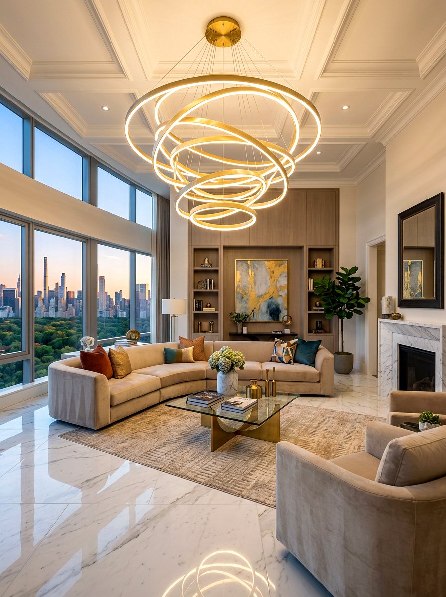 Statement Lighting Living Room - 30 collected luxury living room ideas