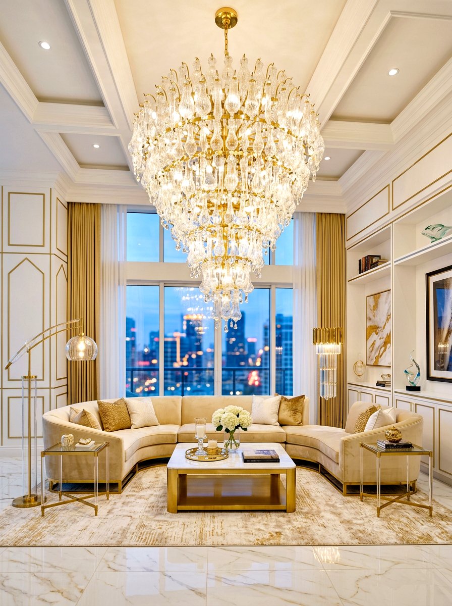 Statement Lighting Living Room - 30 luxury living room ideas