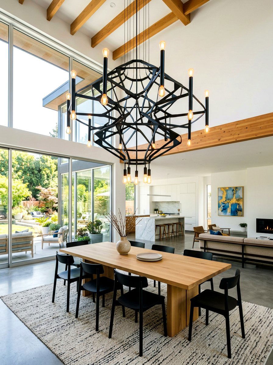Statement Lighting Open Concept - 30 open plan dining room ideas