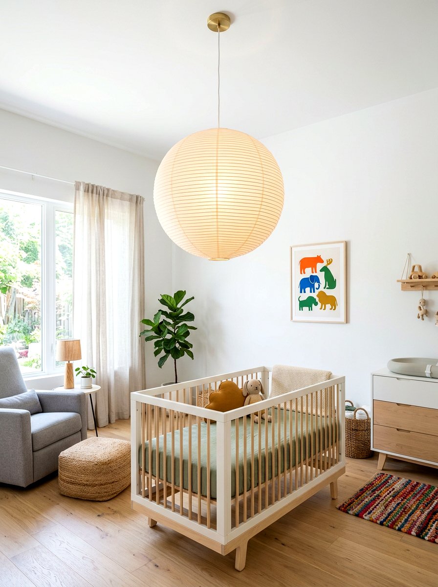 Statement Nursery Pendant Light - 30 Scandinavian nursery ideas