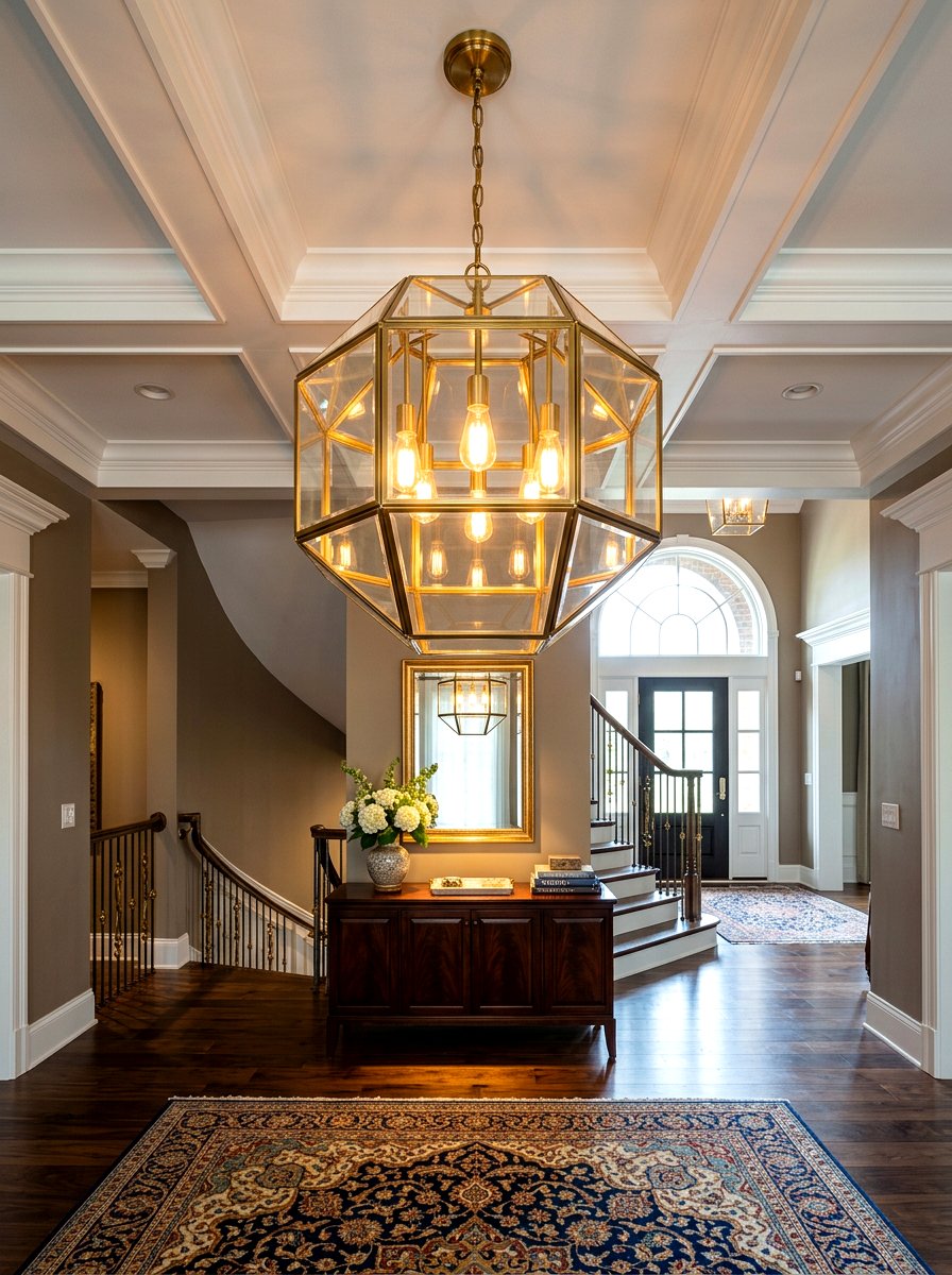 Statement Pendant Light - 30 warm welcome entryway ideas