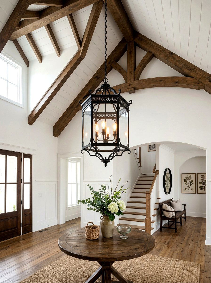 Statement Pendant Lighting - 30 front hallway decor ideas