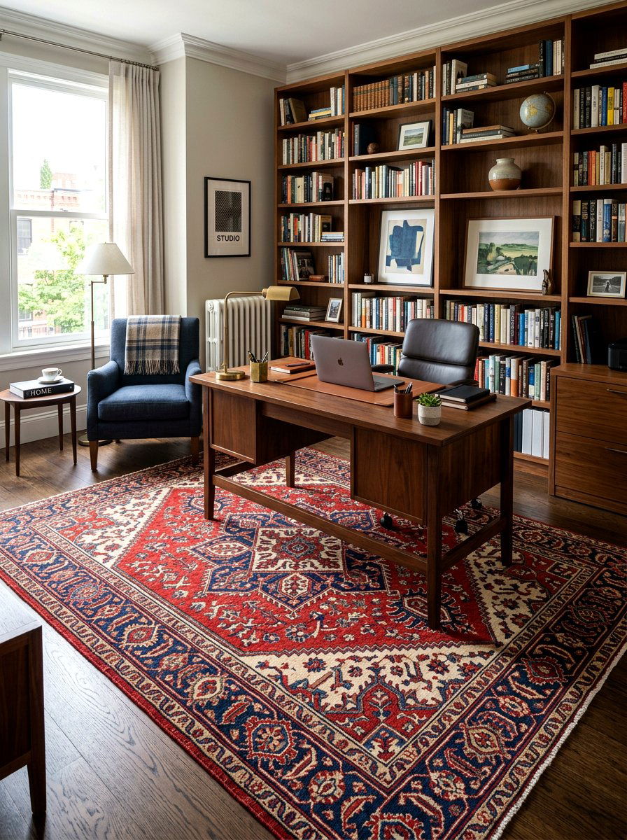 Statement Rug Layout - 30 author office ideas