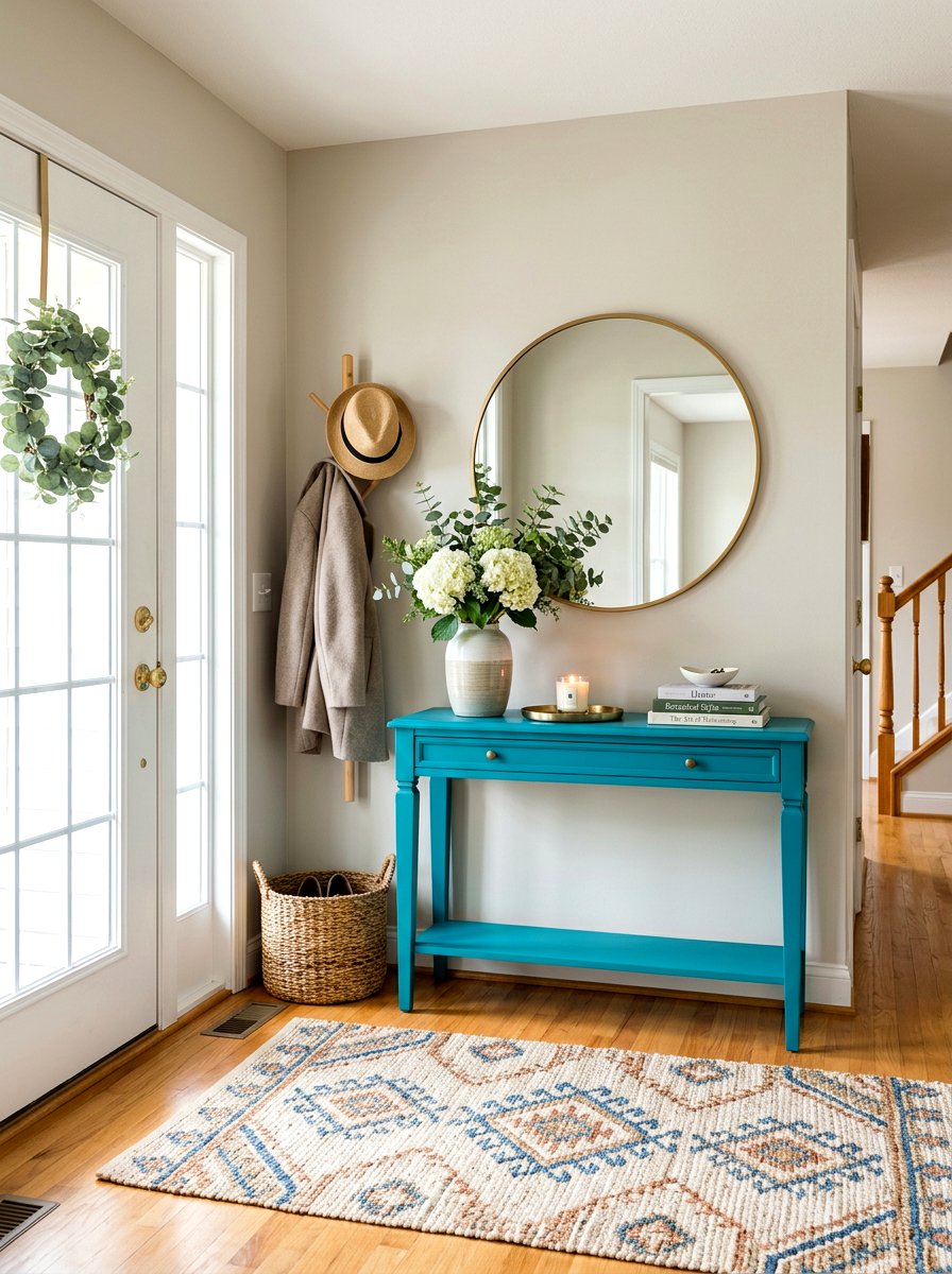 Statement furniture piece for entryway - 30 no paint decor ideas