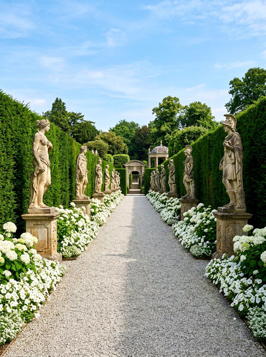Statuary Walkway Garden - 30 Victorian garden ideas